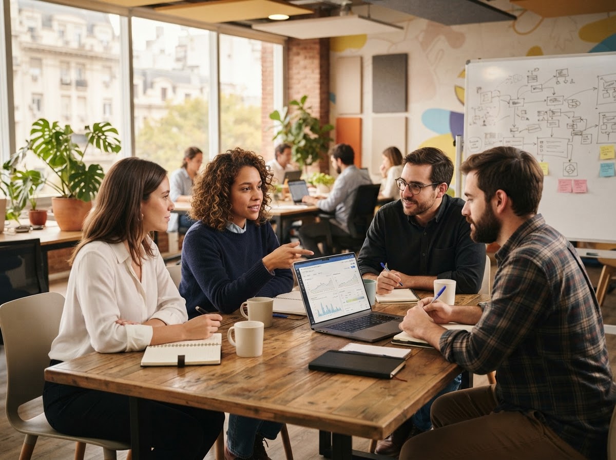 Mercado Libre equipo trabajando en análisis de mercado